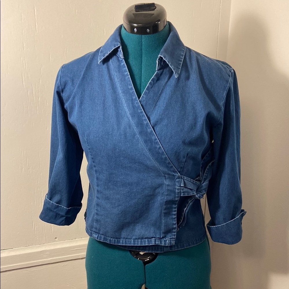 Vintage Denim Wrap Top 100% Cotton